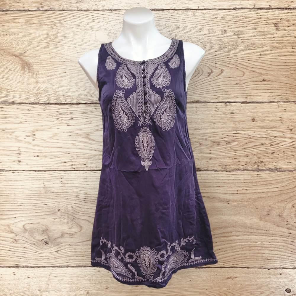 Cecico Womens Medium Blue Embroidered Casual Dress